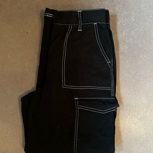 Oak & Fort Black and White stitch pants